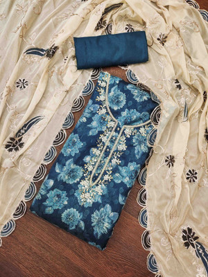 Tasrika Silk Blend Embellished Salwar Suit Material