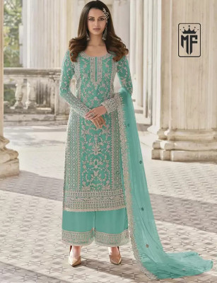 LEGCAY ETHANIC Net/Lace Embroidered Kurta & Palazzo Material