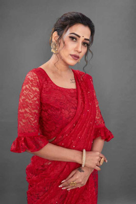 DESTY Net/Lace Self Design Blouse Material