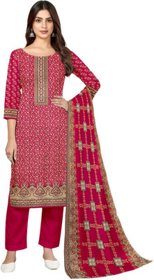 DRAVINAM Trends Wool Embroidered Salwar Suit Material