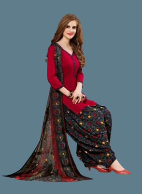 DUTT TAXFAB Crepe Printed Kurta & Patiyala Material