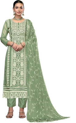 ShopGlobal Chiffon Embroidered Salwar Suit Material
