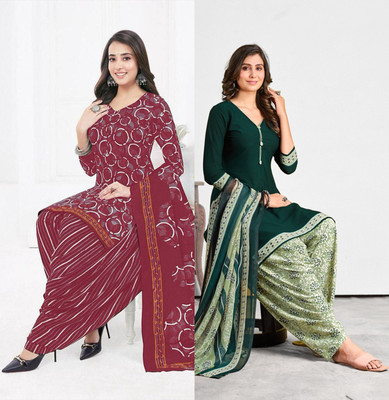 HouseOfCommon Crepe Self Design, Printed Salwar Suit Material