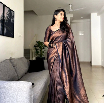 Banarasi Woven, Embroidered, Self Design Kanjivaram Pure Silk, Jacquard Saree(Multicolor)