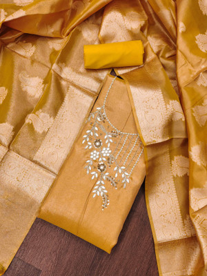 Blissta Viscose Rayon Embellished Salwar Suit Material