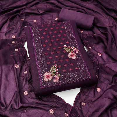Peachmode Georgette Embroidered Salwar Suit Material