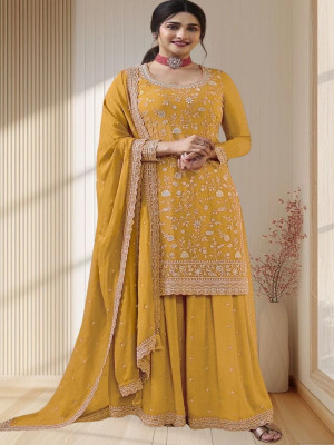 Dealbazaars Corporation Georgette Embroidered Salwar Suit Material