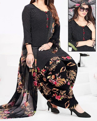 PRIHAAN CLOTHING Crepe Printed Kurta & Patiyala Material