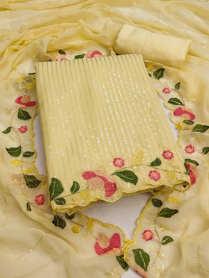 Suha Georgette Embroidered Kurta & Palazzo Material