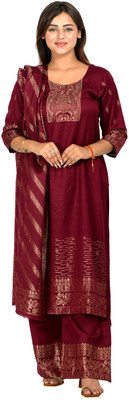 Indo Essence Wool Printed Kurta & Palazzo Material