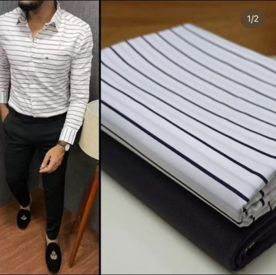 NILKHANTHFABRIC Polycotton Striped Shirt & Trouser Fabric