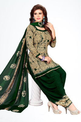 SatSpirited Crepe Printed Salwar Suit Material
