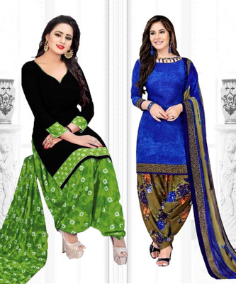 Caoimhe Crepe Solid, Printed Salwar Suit Material