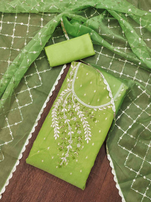 Blissta Silk Blend Embellished Salwar Suit Material