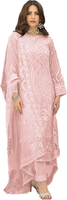 KAPANKU Georgette Embroidered Salwar Suit Material