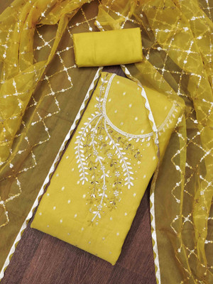 Tasrika Silk Blend Embellished Salwar Suit Material