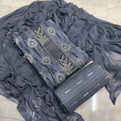 krishna boutique Pure Cotton Embroidered, Printed Salwar Suit Material