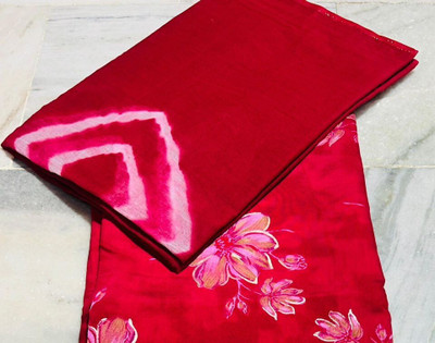 Krishna Collection Cotton Blend Floral Print Gown/Anarkali Kurta & Bottom Material