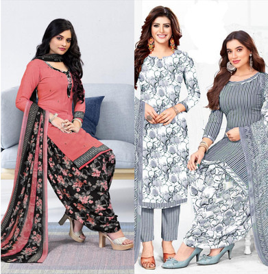 SEWDHAGA Crepe Printed, Striped Salwar Suit Material