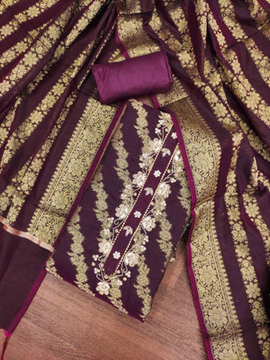 Divastri Silk Blend Self Design Salwar Suit Material