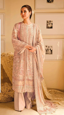 Shoponbit Georgette Embroidered Salwar Suit Material