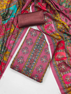 MAHAKAL TEXTILE Art Silk Printed Salwar Suit Material
