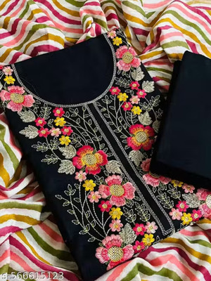 Zubeda Fashion Pure Cotton Embroidered Salwar Suit Material