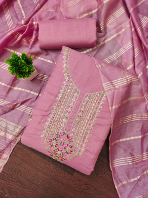 Fasdest Cotton Silk Embroidered Salwar Suit Material