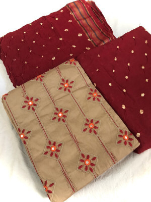 Drashti Creation Cotton Blend Embroidered Salwar Suit Material