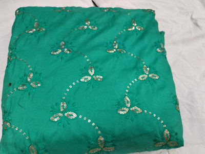 Divine Trends Silk Blend Embellished Multi-purpose Fabric