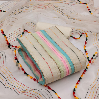 NEGRONI Cotton Silk Embroidered Salwar Suit Material