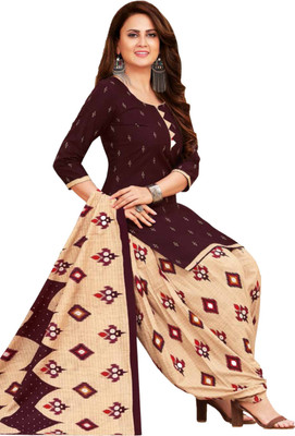Punjdhan ethnicstore Crepe Printed Salwar Suit Material