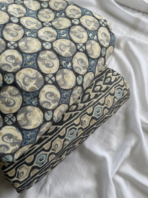 Avante Cotton Blend Geometric Print Kurta & Palazzo Material
