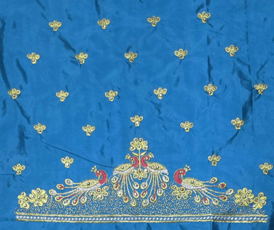 aai k Silk Blend Embroidered Blouse Material