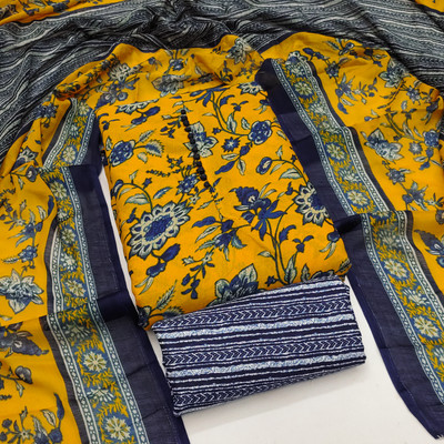RUDRAA FAB Cotton Blend Printed Salwar Suit Material