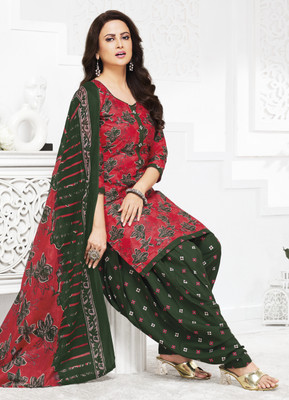 SHREE JEENMATA COLLECTION Pure Cotton Floral Print Salwar Suit Material
