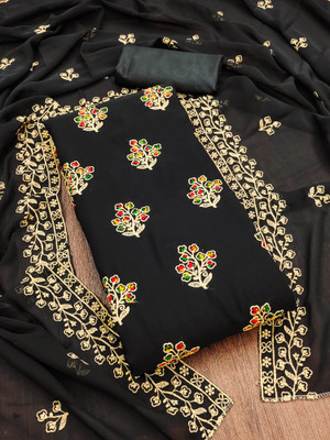 manvaa Georgette Embroidered Salwar Suit Material