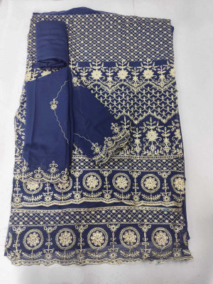 LADYPOTION Georgette Embroidered Salwar Suit Material