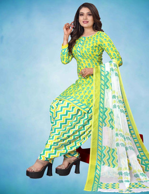 AYKA CLOTHINGS Crepe Printed Kurta & Patiyala Material