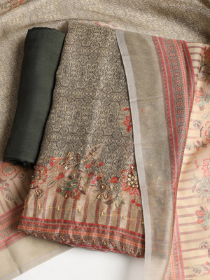 Meena Bazaar Chanderi Printed Salwar Suit Material