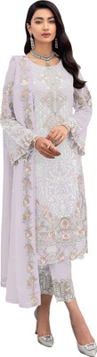 VIBHULEHENGA Georgette Embroidered Salwar Suit Material
