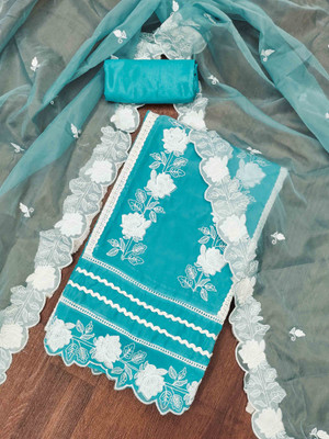 Blissta Organza Embroidered Salwar Suit Material