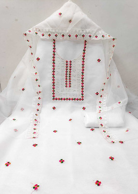 JAKHITARA Organza Embroidered Salwar Suit Material