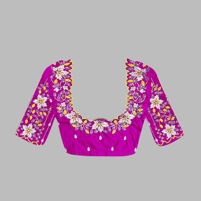 SRIBALAJIESTORE Art Silk Embroidered Blouse Material