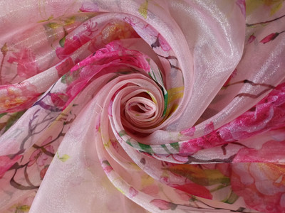 Rozaline Organza Floral Print Gown/Anarkali Kurta & Bottom Material