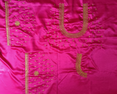 vishwambhari enterprise Art Silk Embroidered Blouse Material
