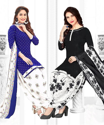 Caoimhe Crepe Solid, Printed Salwar Suit Material
