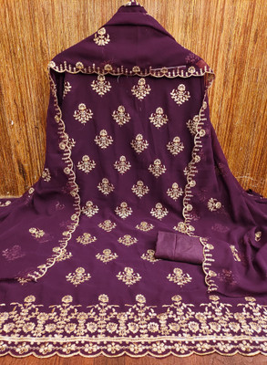 M FASHION Georgette Embroidered Salwar Suit Material