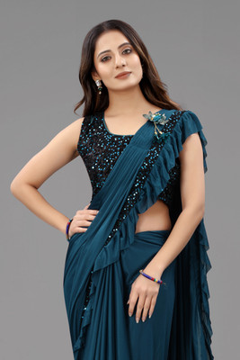 ENCLIQ Lycra Blend Solid Blouse Material