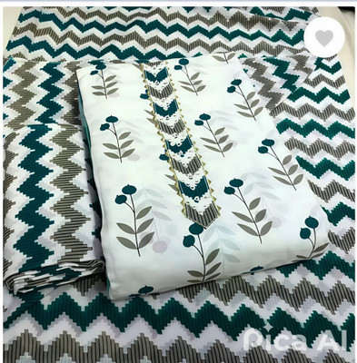 Stylish Designer Cotton Blend Embroidered Kurta & Patiyala Material